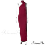 Fashion One Shoulder Elegant Long Sleeve Split Maxi Dress image 10