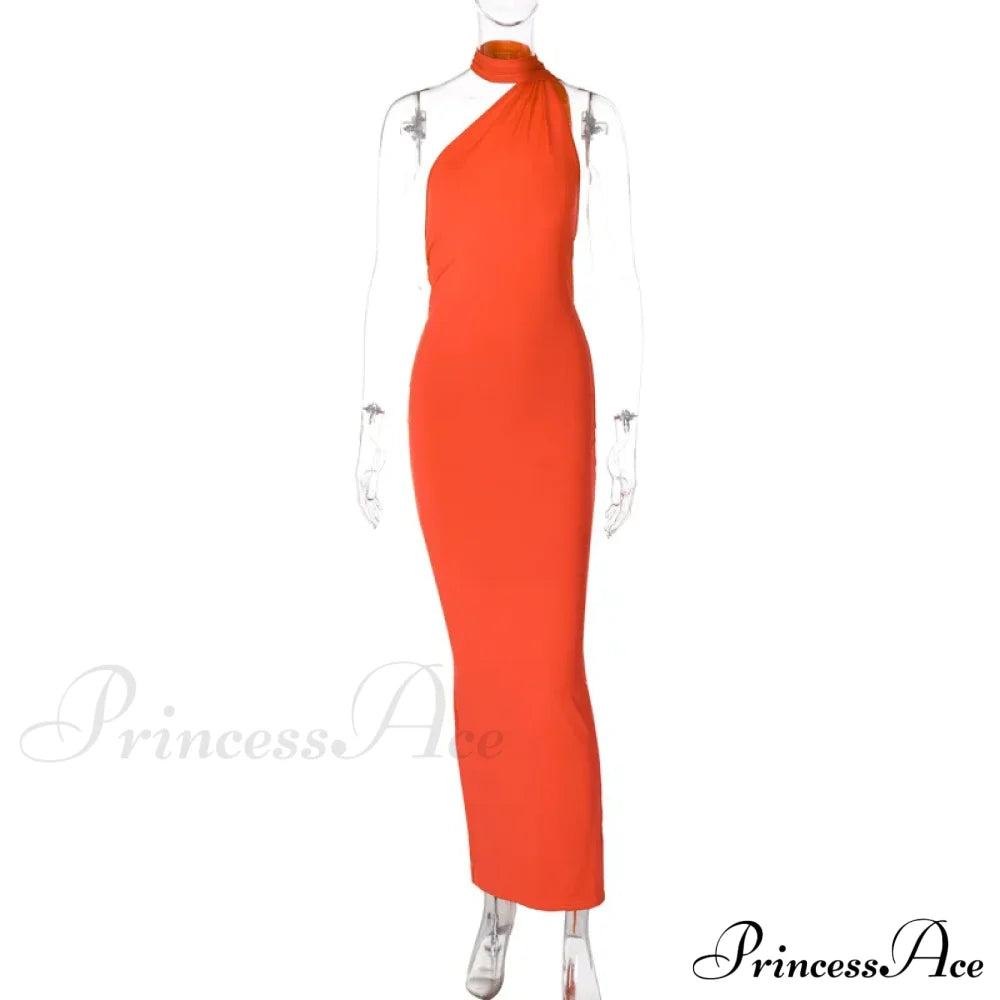 Fashion One Shoulder Elegant Long Sleeve Split Maxi Dress image 8