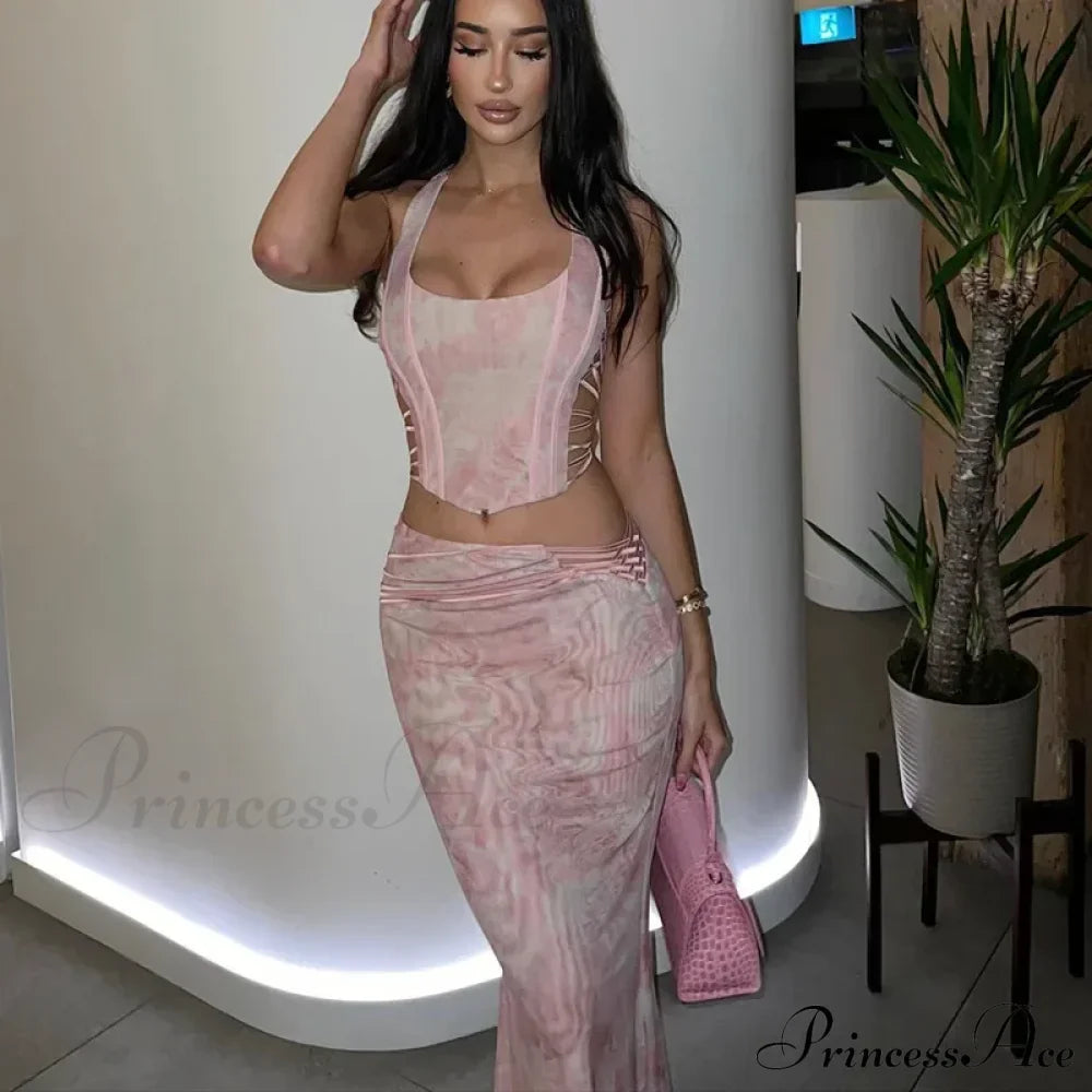 Fashion Print Two Set Maxi Dress image 1