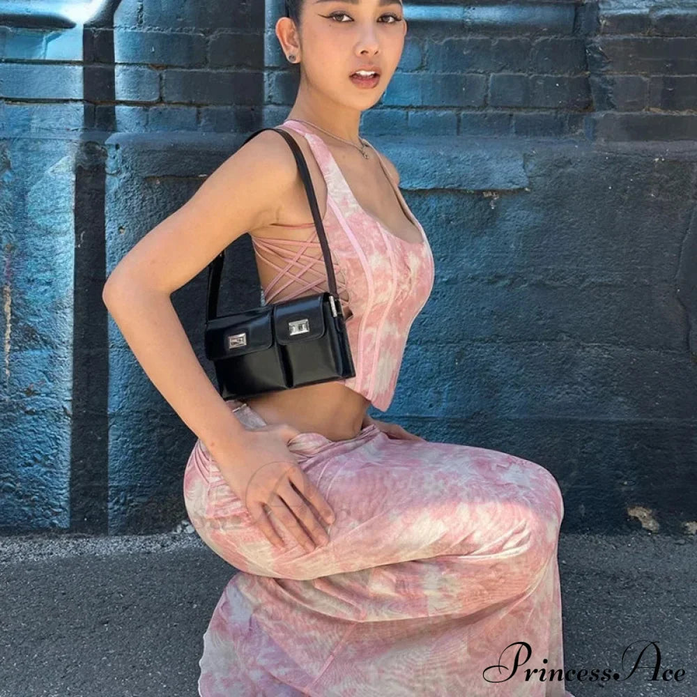 Fashion Print Two Set Maxi Dress image 2