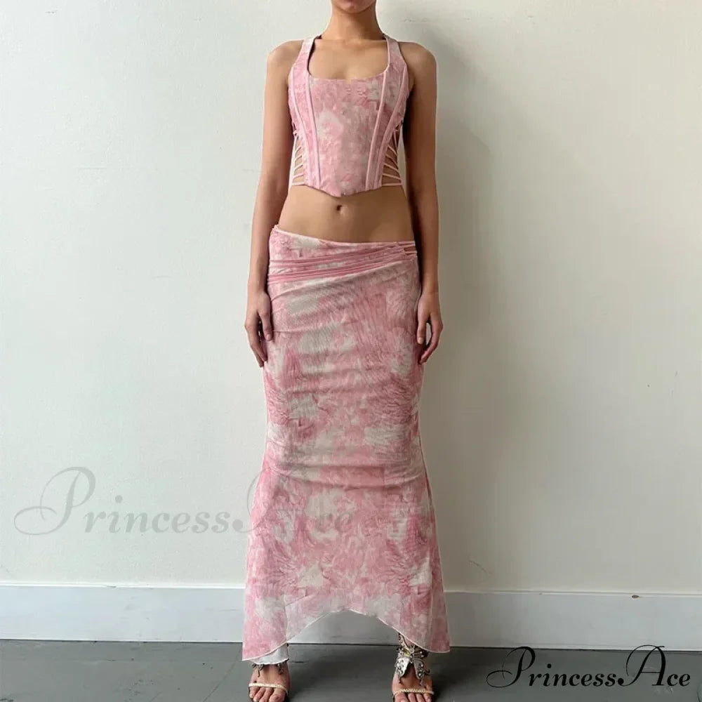 Fashion Print Two Set Maxi Dress image 5