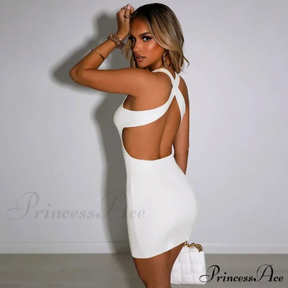 Fashion Ribbed Knitted Bandage Mini Dress image 4