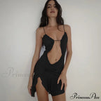 Fashion Ruched Slip Cut Out Backless Mini Dress image 4