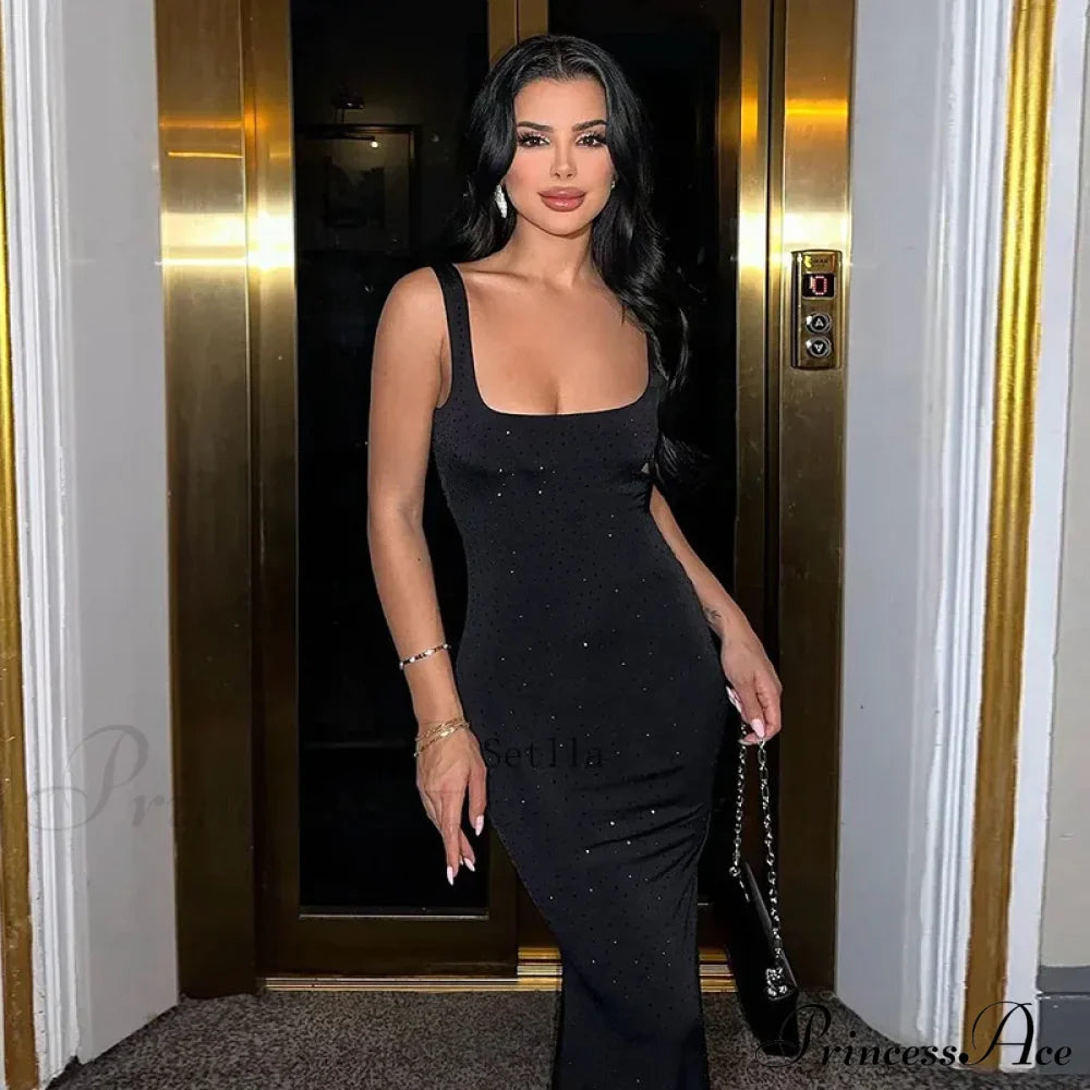 Fashion Sequins Backless Sleeveless Elegant Maxi Dress image 5
