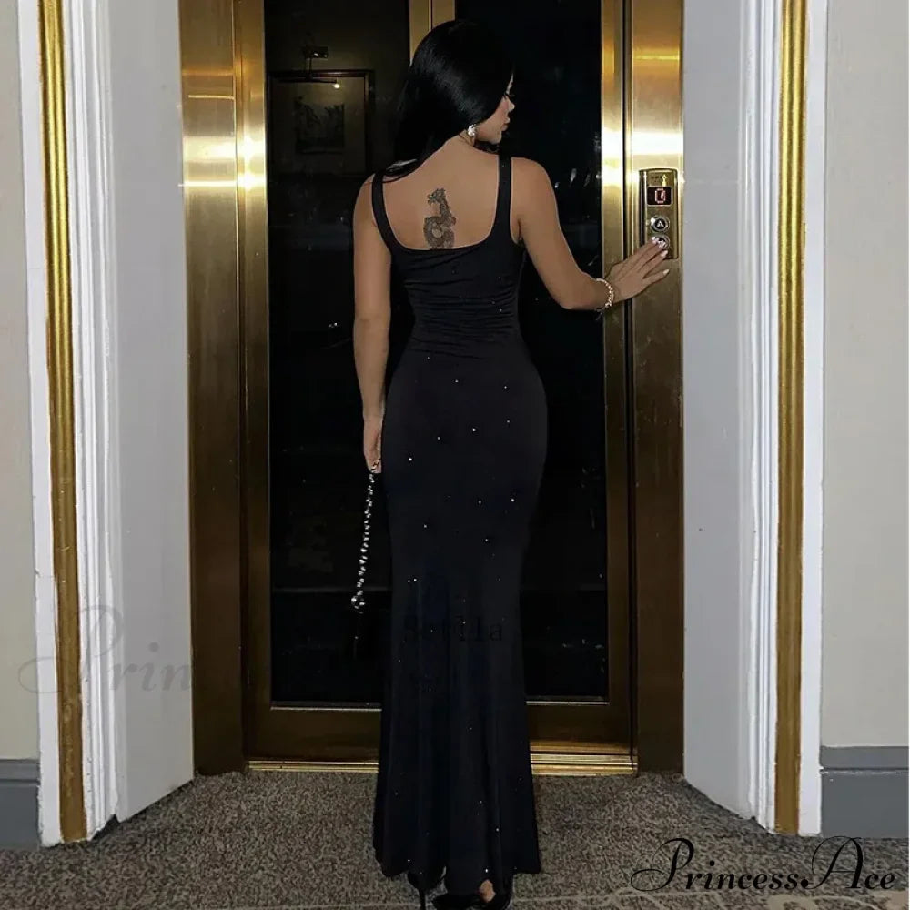 Fashion Sequins Backless Sleeveless Elegant Maxi Dress image 4