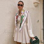 Single Breasted Pleated Sheer Mini Dress image 6
