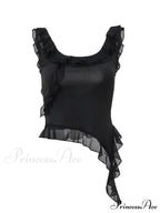 Fashion Sleeveless Sexy Ruffles Irregular Summer Camis Crop Top image 6