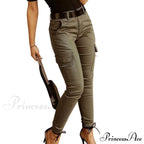Fashion Solid Color Casual Pocket Button Zipper Slim Trousers image 6