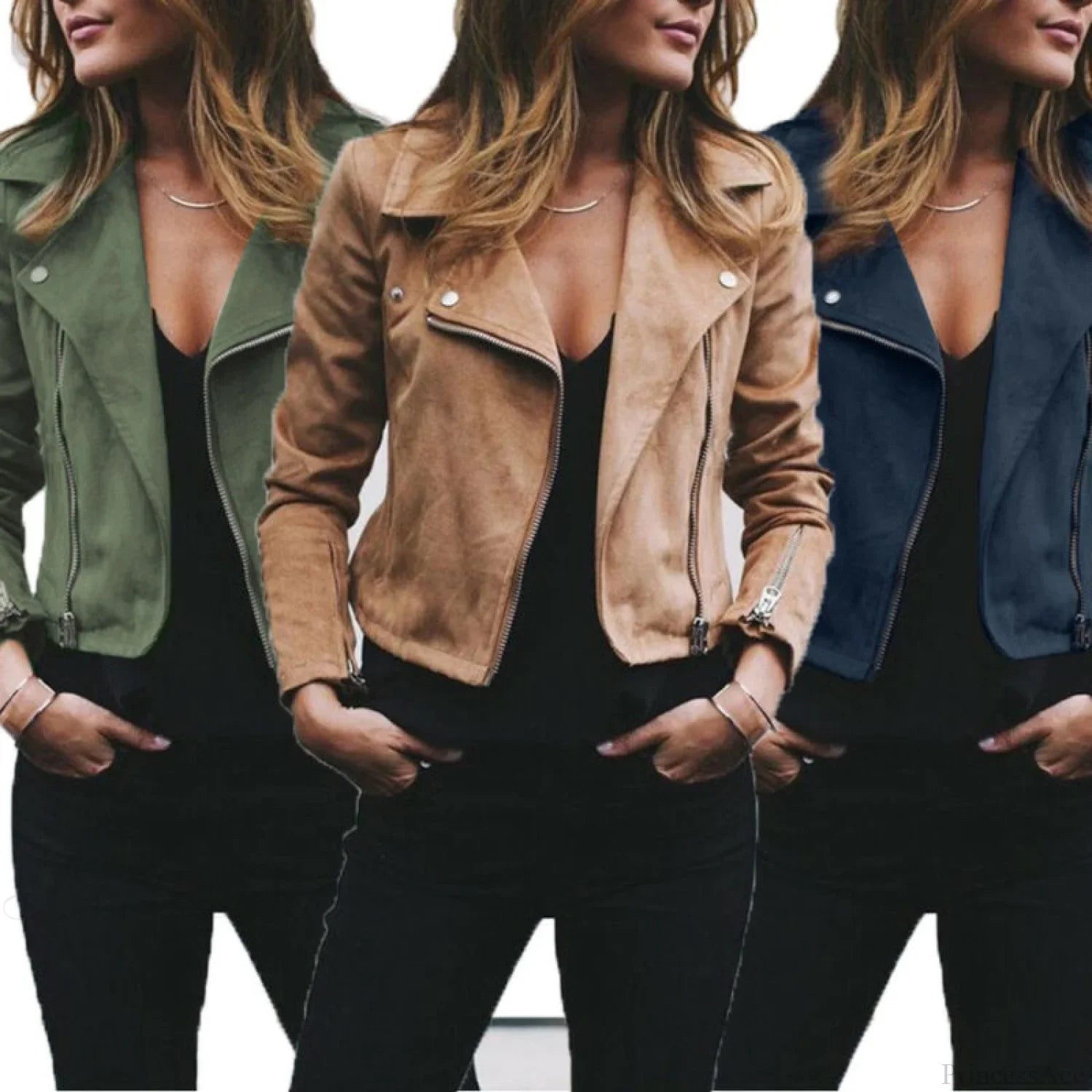 Fashion Solid Color Cool Zipper Jacket image 5