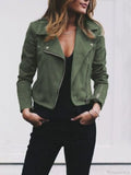 Fashion Solid Color Cool Zipper Jacket image 7
