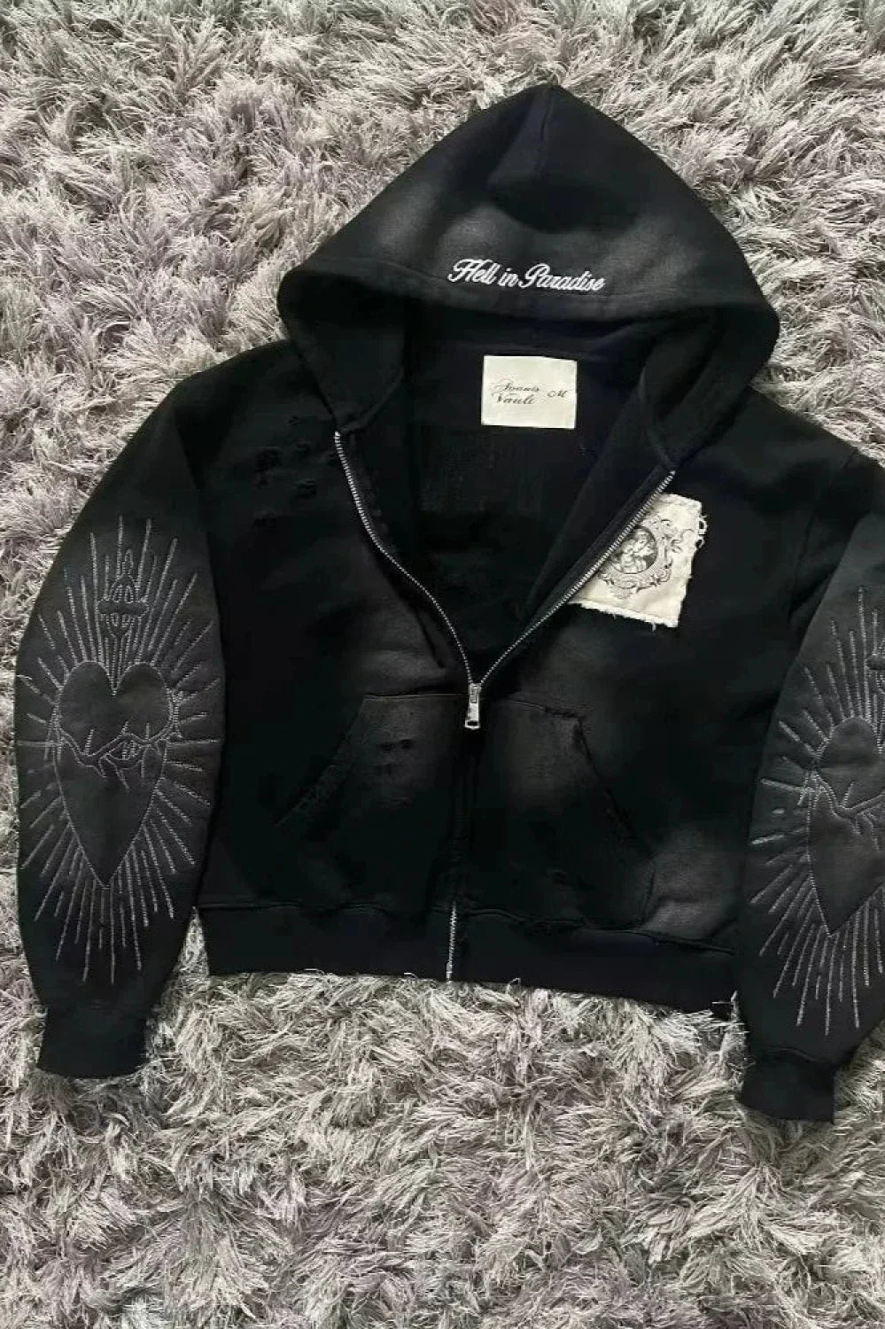 Fashion Trend Fleece Padded Zipper Hoodie image 6