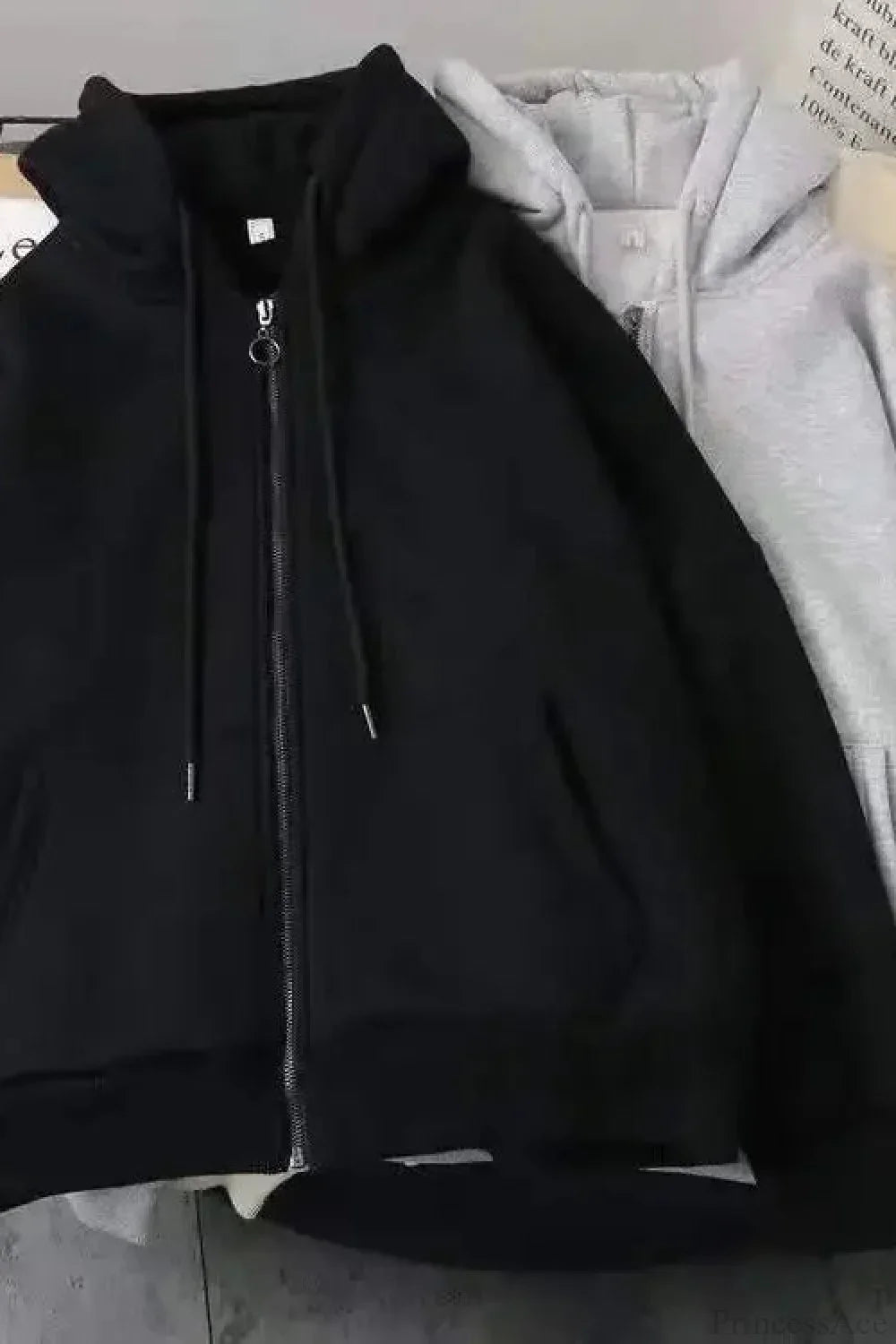 Fashion Trend Fleece Padded Zipper Hoodie image 8