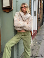 Fashionable Warm Solid Faux Fur Elegant Stand Collar Long Sleeves Cozy Chic Coat image 3