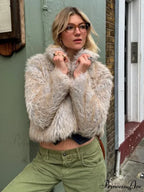 Fashionable Warm Solid Faux Fur Elegant Stand Collar Long Sleeves Cozy Chic Coat image 2