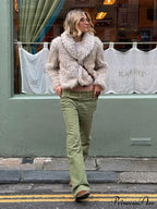 Fashionable Warm Solid Faux Fur Elegant Stand Collar Long Sleeves Cozy Chic Coat image 5
