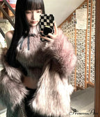 Faux Fur High Collar Sleeveless Trendy Camisole Tank Top with Bow image 5