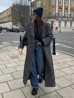 Faux Fur Lace-Up Patchwork Overcoat image 3