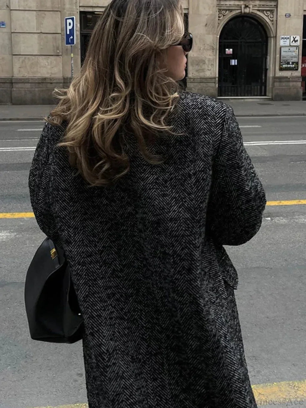 Faux Fur Lace-Up Patchwork Overcoat image 4