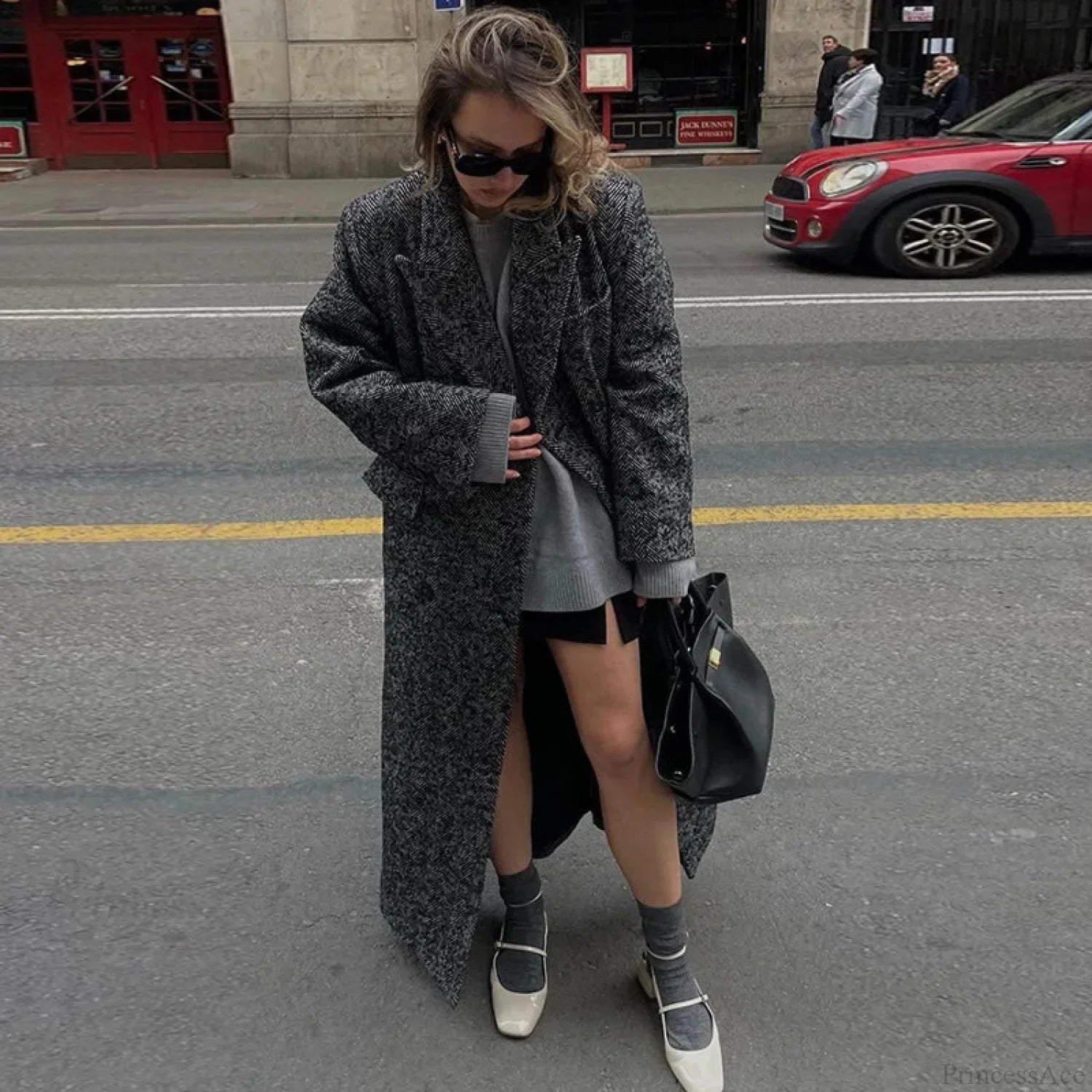 Faux Fur Lace-Up Patchwork Overcoat image 7