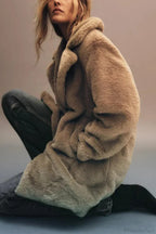 Faux Fur Lapel Long Sleeve Warm Overcoat image 2