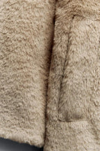 Faux Fur Lapel Long Sleeve Warm Overcoat image 5