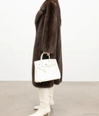 Faux Fur Lapel Pit Fabric Drape Overcoat image 2