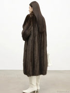 Faux Fur Lapel Pit Fabric Drape Overcoat image 3