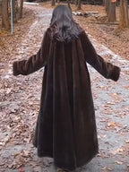 Faux Fur Lapel Plush Imitation Mink Overcoat image 2
