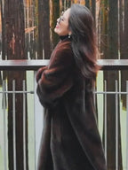 Faux Fur Lapel Plush Imitation Mink Overcoat image 5