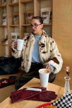 Faux Fur Leopard Print Fuzzy Warm Coat image 3