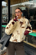 Faux Fur Leopard Print Fuzzy Warm Coat image 1