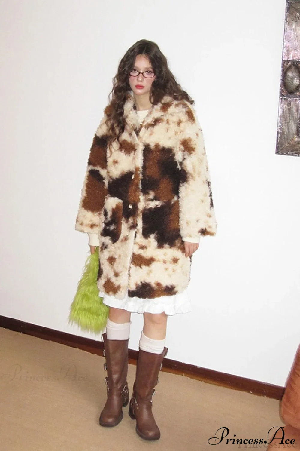Faux Fur Long Minimalist Coat image 1