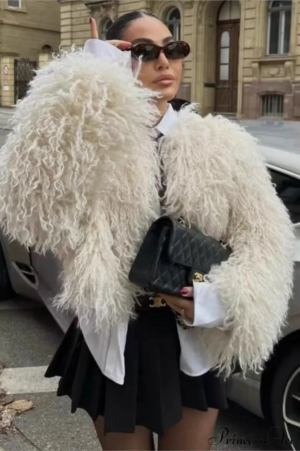 Faux Fur Short Warm Long-Sleeve Street Coat image 2
