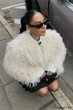 Faux Fur Short Warm Long-Sleeve Street Coat image 3