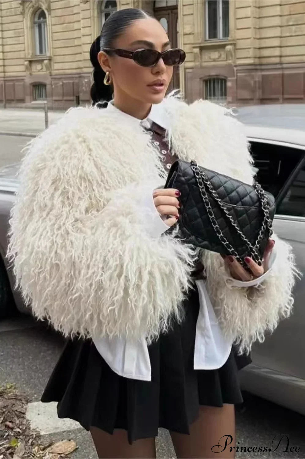 Faux Fur Short Warm Long-Sleeve Street Coat image 1