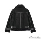 Faux Fur Stylish Double-sided Zipper Jacket image 13