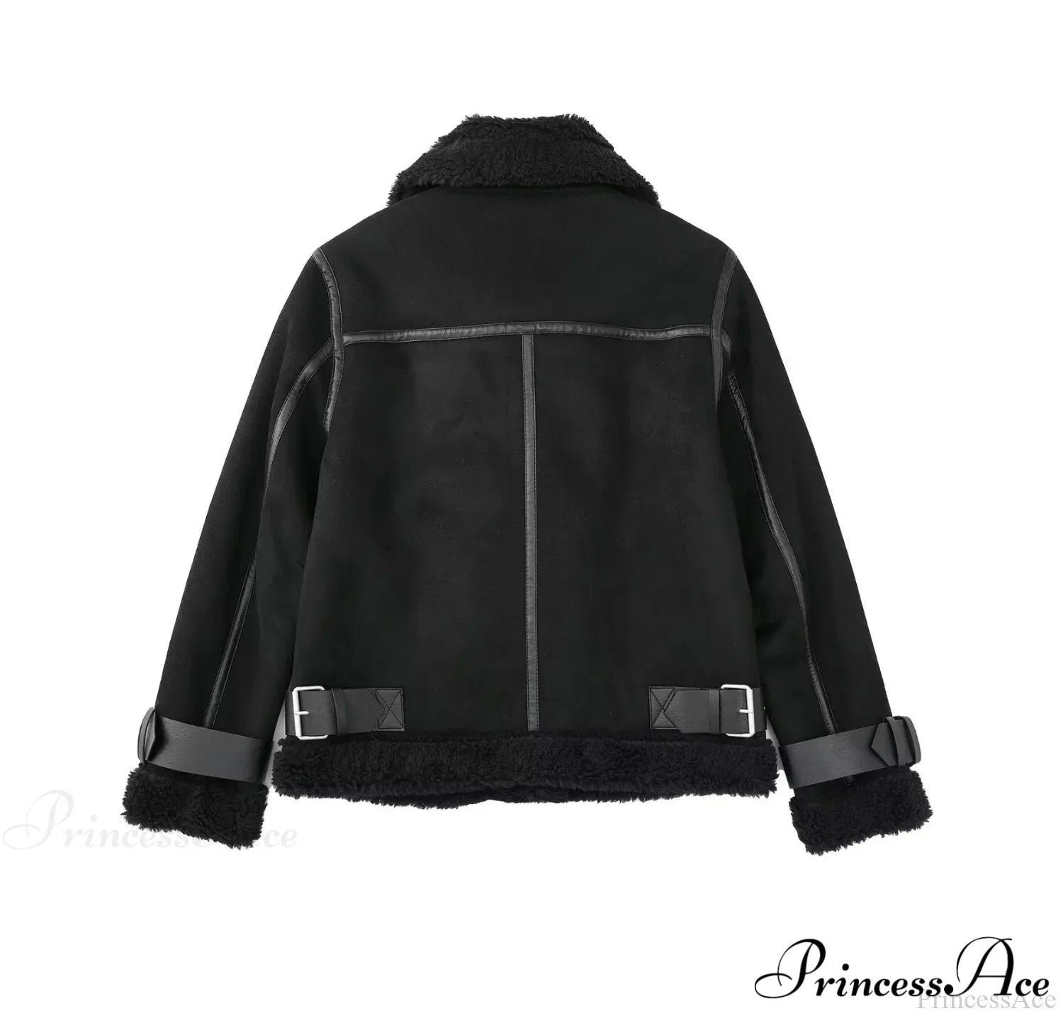 Faux Fur Stylish Double-sided Zipper Jacket image 13