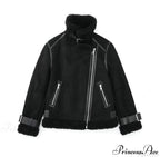 Faux Fur Stylish Double-sided Zipper Jacket image 11