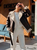 Faux Fur Stylish Double-sided Zipper Jacket image 3