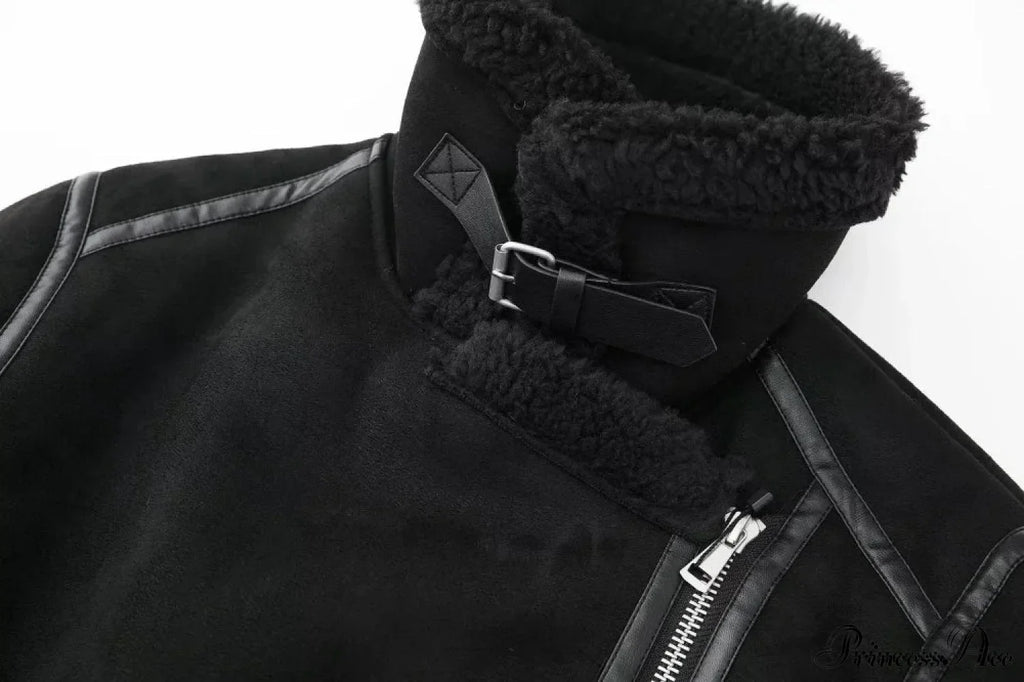 Faux Fur Stylish Double-sided Zipper Jacket image 14
