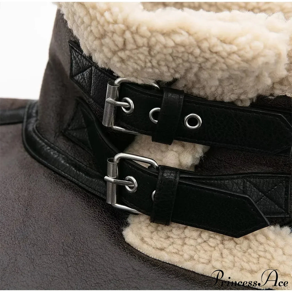 Faux Fur Stylish Double-sided Zipper Jacket image 8