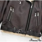 Faux Fur Stylish Double-sided Zipper Jacket image 7