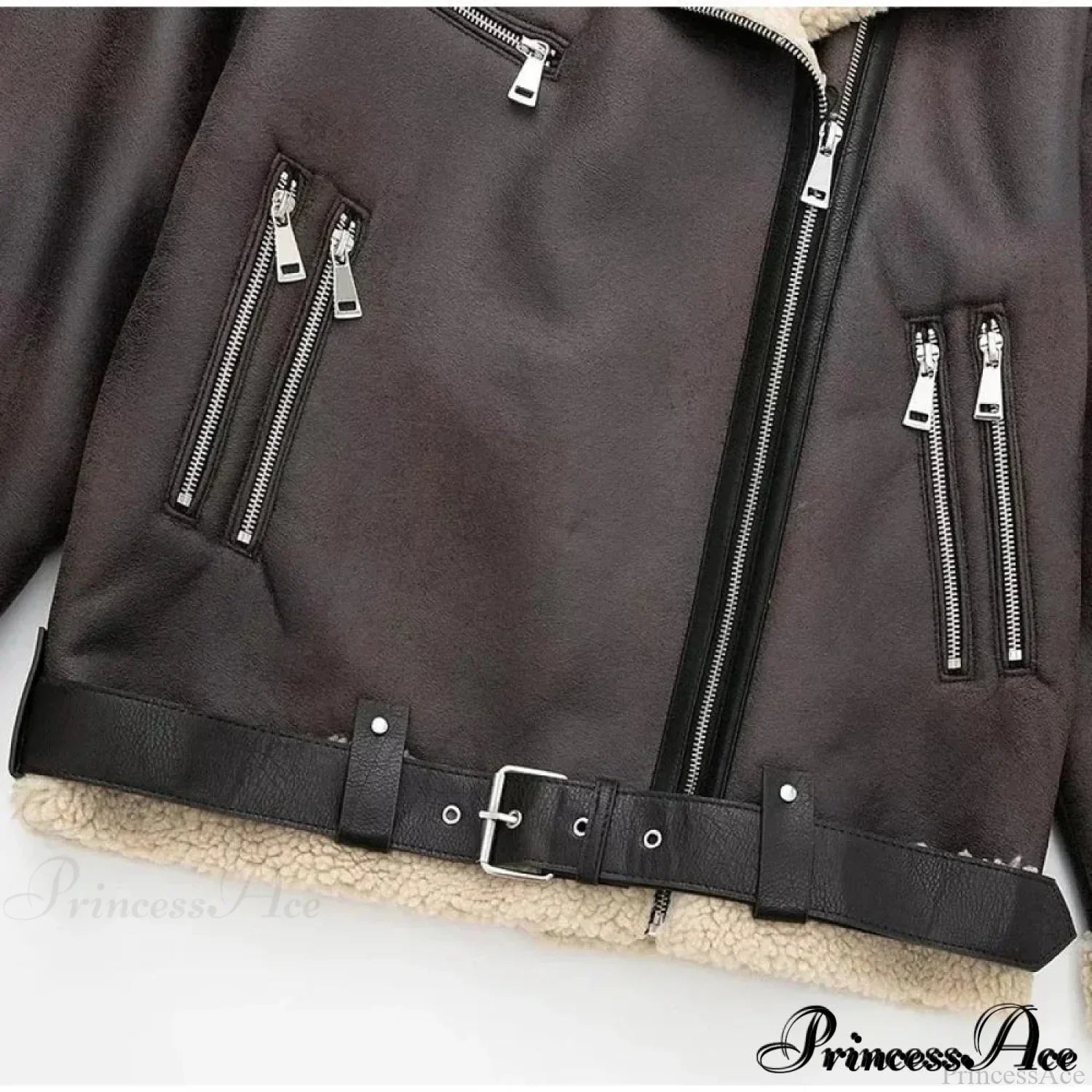 Faux Fur Stylish Double-sided Zipper Jacket image 7