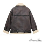 Faux Fur Stylish Double-sided Zipper Jacket image 9