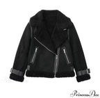 Faux Fur Stylish Double-sided Zipper Jacket image 12