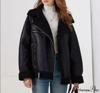Faux Fur Stylish Double-sided Zipper Jacket image 6
