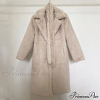 Faux Fur Stylish Long Belted Coat image 9
