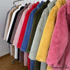 Faux Fur Stylish Long Belted Coat image 6