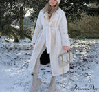 Faux Fur Stylish Long Belted Coat image 1