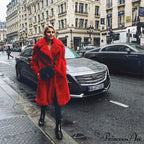 Faux Fur Stylish Long Belted Coat image 21